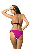 Elegant Two-Piece Swimsuit with Push-Up and Jeweled Rings