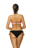 Elegant Bardot Two-Piece Swimsuit with Push-Up Effect