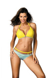 Elegant Two-Piece Swimsuit with Push-Up Cups and Trim
