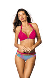 Elegant Two-Piece Swimsuit with Push-Up Cups and Trimmings