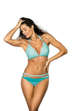 Elegant Two-Piece Swimsuit with Push-Up Cups and Trimming