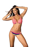 Elegant Two-Piece Swimsuit with Push-Up Cups and Straps