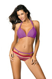 Elegant Two-Piece Swimsuit with Push-Up Cups and Straps