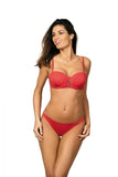 Elegant Push-Up Swimsuit with Golden Brooch Detail