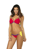 Tropical Two-Piece Bikini Swimsuit with Push-Up Design