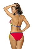 Tropical Two-Piece Bikini Swimsuit with Push-Up Design