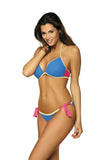 Tropical Two-Piece Bikini Swimsuit with Push-Up Bra