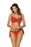 Feminine Two-Piece Swimsuit with Lace Trim and Push-Up Support