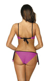 Feminine Two-Piece Swimsuit with Lace Trim & Push-Up Cups