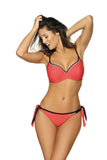Feminine Two-Piece Swimsuit with Lace Trim and Push-Up Cups