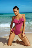 Exotic Brazilian Monokini with Jewel Bow and Frill Detail