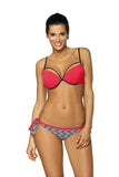 Stylish Brazilian Swimsuit with Push-Up Bra & Patterned Bottoms