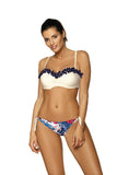 Floral Trim Two-Piece Swimsuit for a Romantic Look