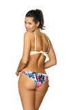 Floral Trim Two-Piece Swimsuit for a Romantic Look