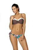 Floral Trim Two-Piece Swimsuit for a Romantic Look