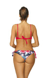 Floral Trim Two-Piece Swimsuit with Push-Up Support