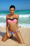 Romantic Floral Trim Two-Piece Swimsuit for a Sexy Look