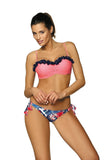 Romantic Floral Trim Two-Piece Swimsuit for a Sexy Look