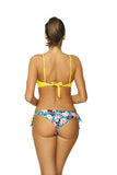 Floral Trim Two-Piece Swimsuit with Push-Up Design
