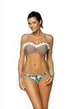 Floral Trim Two-Piece Swimsuit for a Romantic Look