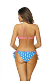 Cute Two-Piece Swimsuit with Dotted Panties & Push-Up Bra