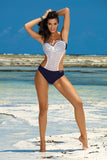 Elegant Openwork One-Piece Swimsuit with Push Up Support