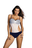 Elegant Openwork One-Piece Swimsuit with Push Up Support