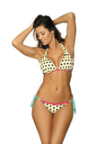 Feminine Two-Piece Swimsuit with Peas and Sorbet Colors