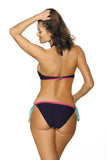 Feminine Two-Piece Swimsuit with Peas and Sorbet Colors