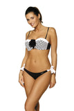 Elegant Mesh Cup Two-Piece Swimsuit with Push-Up Effect