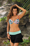Natural Beauty Swimsuit with Floral Side Ties