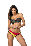 Vibrant Two-Piece Swimsuit with Padded Cups and Underwire
