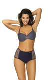 High-Waisted Two-Piece Swimsuit with Mesh Details