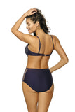 High-Waisted Two-Piece Swimsuit with Mesh Details