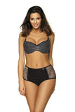 Retro-Inspired Two-Piece Swimsuit with Mesh Detailing