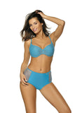 Retro High-Waisted Two-Piece Swimsuit with Mesh Details
