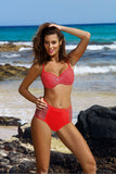 Retro-Inspired Two-Piece Swimsuit with Mesh Details