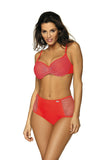 Retro-Inspired Two-Piece Swimsuit with Mesh Details