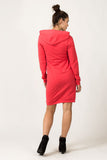 Knitted Hoodie Sports Dress with Welted Sleeves and Hem