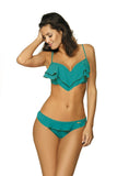 Feminine Two-Piece Swimsuit with Charming Frills