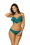 Feminine Two-Piece Swimsuit with Charming Frills