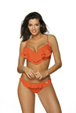 Feminine Two-Piece Swimsuit with Charming Ruffles