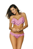 Charming Two-Piece Swimsuit with Trendy Ruffles