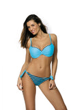 Timeless Striped Swimsuit with Push-Up Bra and Tied Bottoms