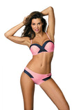 Stylish Two-Piece Swimsuit with Push-Up and Detachable Straps