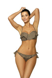 Flirty Ruffle Two-Piece Swimsuit with Golden Bow Detail