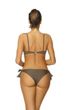 Flirty Ruffle Two-Piece Swimsuit with Golden Bow Detail