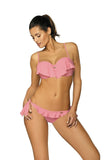 Flirty Ruffle Two-Piece Swimsuit with Push-Up Effect