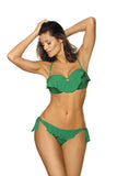Flirty Ruffle Two-Piece Swimsuit with Golden Bow Detail