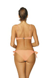 Chic Ruffled Two-Piece Swimsuit with Golden Bow Detail